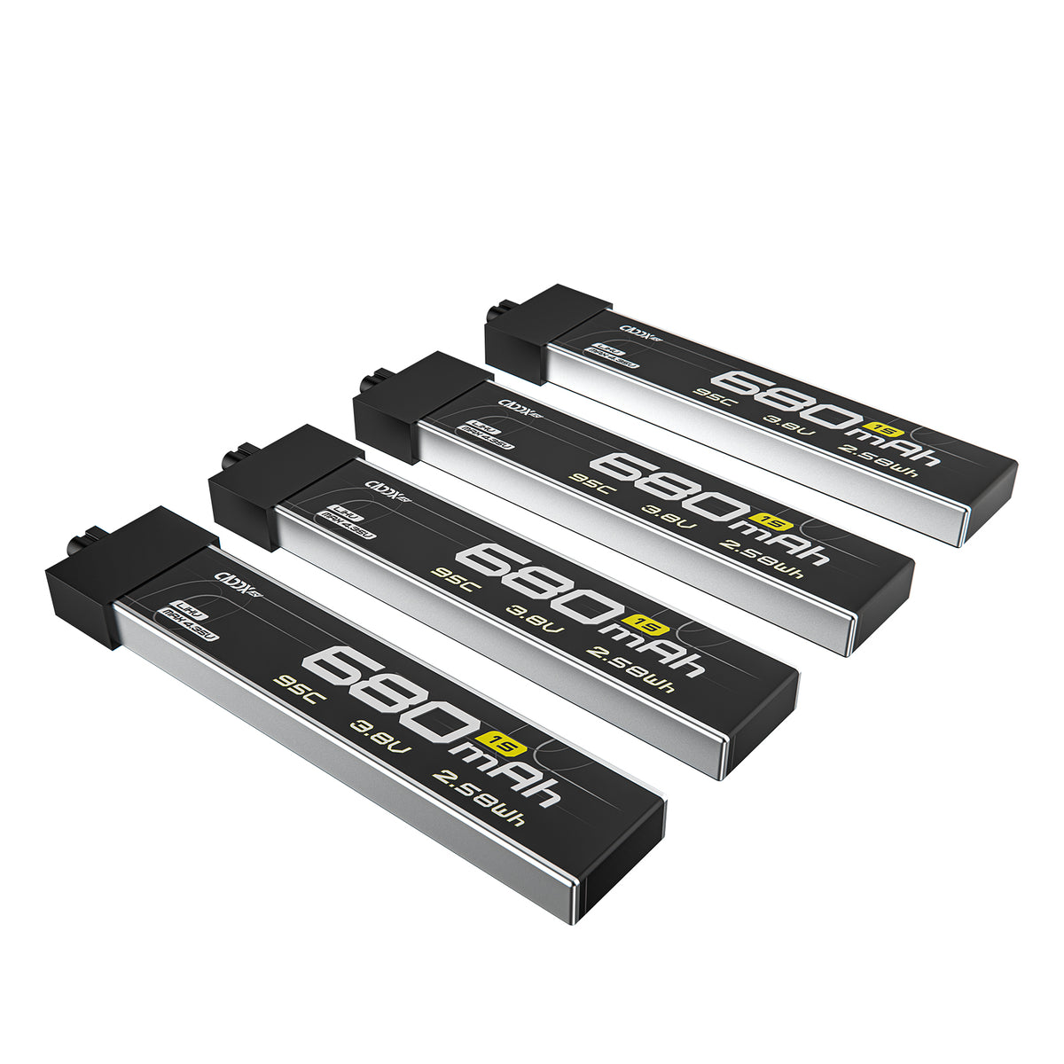 CADDXFPV CURVE 580mAh & 680mAh 1S 3,8V 95C FPV Lipo Akku mit A30-Anschluss