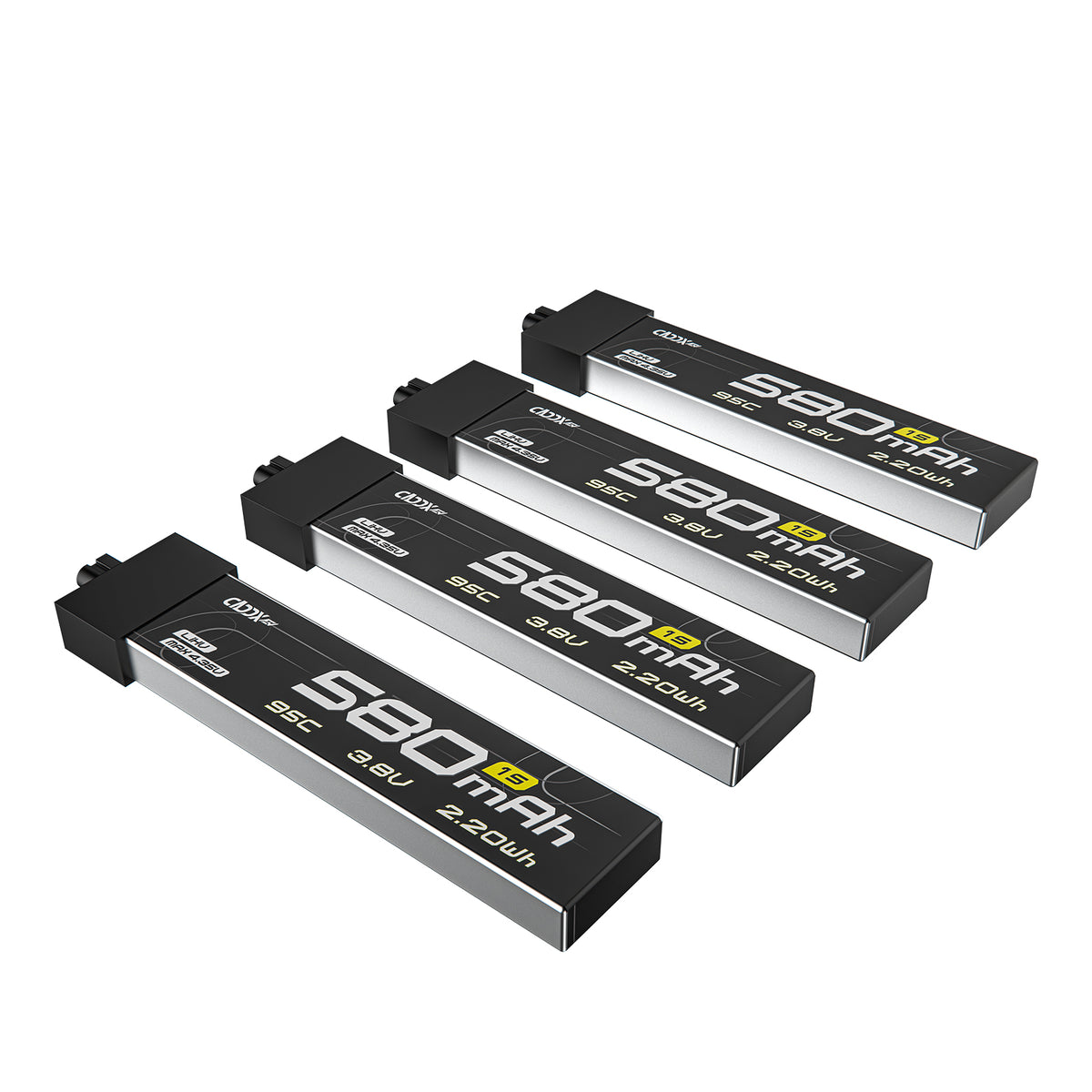 CADDXFPV CURVE 580mAh & 680mAh 1S 3,8V 95C FPV Lipo Akku mit A30-Anschluss