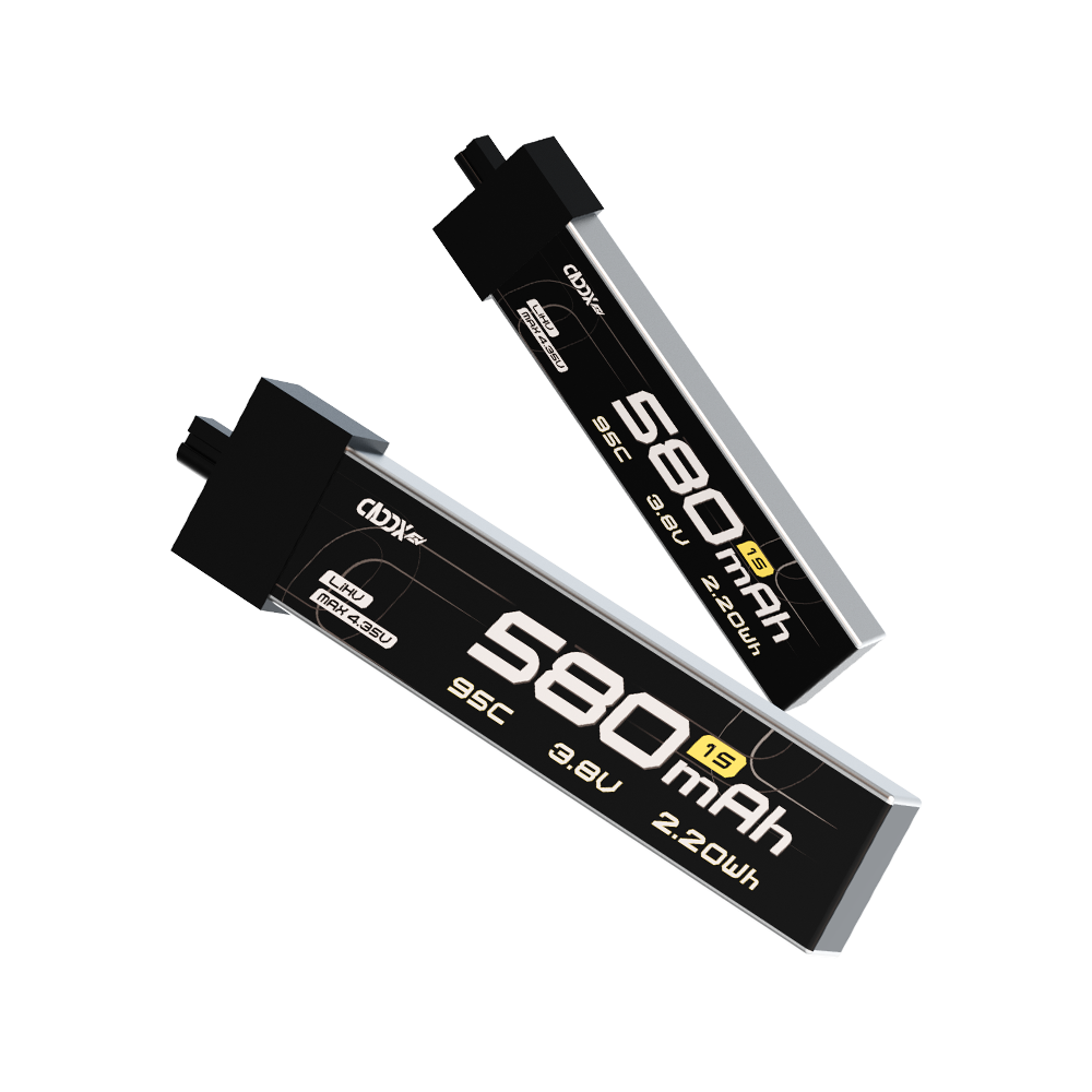 CADDXFPV CURVE 580mAh & 680mAh 1S 3,8V 95C FPV Lipo Akku mit A30-Anschluss